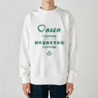 温泉グッズ@ブーさんとキリンの生活の温泉入りたい Heavyweight Crew Neck Sweatshirt