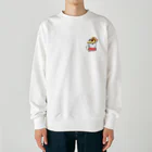 イラスト MONYAAT のワンポイント PIZZAゲットした　ポメラニアン Heavyweight Crew Neck Sweatshirt