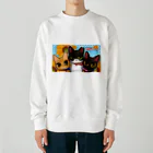 あしたのひまわりの我が家のにゃんこたち Heavyweight Crew Neck Sweatshirt