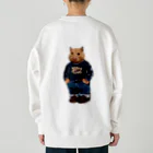 ことぷん の こぜにかせぎのはとふろーれん背面 Heavyweight Crew Neck Sweatshirt