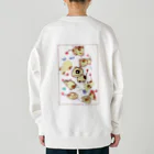 星屑の街の刺繍のマスコット「もち」 Heavyweight Crew Neck Sweatshirt