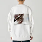 ムーンライトのイラスト風SAKURA Heavyweight Crew Neck Sweatshirt