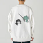 わらじ屋のネコを釣るサカナ Heavyweight Crew Neck Sweatshirt