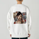 streetsnapの可愛いタトゥーだらけの女性、両面プリントスウェット、期間限定 Heavyweight Crew Neck Sweatshirt