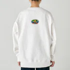 もふもふ♡けもっ娘村　(摩耶夕湖)の『釣り吉お稲荷ちゃん🎣🦊』Ａ楕円型 Heavyweight Crew Neck Sweatshirt