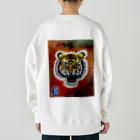 crayonerdのトラちゃん　背景付き Heavyweight Crew Neck Sweatshirt