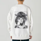 ザビエラー長谷川の黒髪ジト目の少女の漫画コマ Heavyweight Crew Neck Sweatshirt