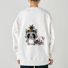 Hakomecomeの南国パンダ！&米粒ちゃん Heavyweight Crew Neck Sweatshirt