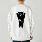 犬猫サロンぷらすのツキノワネコ Heavyweight Crew Neck Sweatshirt