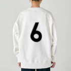 コチ(ボストンテリア)のバックプリント：ただの6です。 Heavyweight Crew Neck Sweatshirt