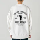 【SALE】Tシャツ★1,000円引きセール開催中！！！kg_shopの[★バック] GOUT ATTACK (文字ブラック) ヘビーウェイトスウェット