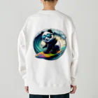 かいわれパンダの世界のBlue SHORELINE サーフパンダ Heavyweight Crew Neck Sweatshirt