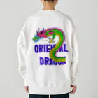 LalaHangeulのORIENTAL DRAGON（龍）英字 バックプリント ヘビーウェイトスウェット