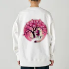 風光と妖精の桜と光の妖精 Heavyweight Crew Neck Sweatshirt