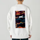 AQUAMETAVERSEの宇宙で遊んでる白猫 アメジスト 2846 Heavyweight Crew Neck Sweatshirt