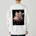 AQUAMETAVERSEのワクワクしながら宇宙の外に旅立つ天使たち アメジスト 2846 Heavyweight Crew Neck Sweatshirt