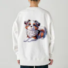 きっとカワイイ何でも図鑑の待っているワンコ Heavyweight Crew Neck Sweatshirt