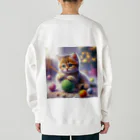 kangekiの遊ぶにゃんこNo.7 Heavyweight Crew Neck Sweatshirt