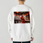 HokutoKenのチャイナ服少女 Heavyweight Crew Neck Sweatshirt