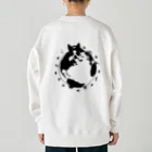 コチ(ボストンテリア)のバックプリント:ボストンテリア(地球モノクロ)[v2.8k] Heavyweight Crew Neck Sweatshirt