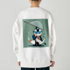 R_uru_の雨の日の猫 Heavyweight Crew Neck Sweatshirt