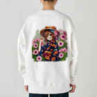 かるるんショップの夏と浴衣と麦わらと Heavyweight Crew Neck Sweatshirt