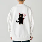 かわいい猫たちのかわいい天使の子猫と悪魔の子猫 Heavyweight Crew Neck Sweatshirt