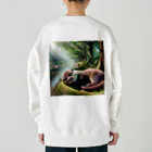 Tunakon_bのお昼寝カワウソ Heavyweight Crew Neck Sweatshirt