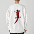 LalaHangeulのアカハライモリさん　文字無し バックプリント Heavyweight Crew Neck Sweatshirt