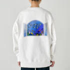 栗坊屋のパウダーブルーが泳ぐ海 Heavyweight Crew Neck Sweatshirt