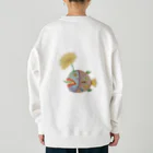 仁音-ninon-絵言葉の毒舌人面ひまわりチョウチンアンコウ Heavyweight Crew Neck Sweatshirt