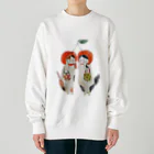 トコロコムギのさくらんぼマダムにゃんこ Heavyweight Crew Neck Sweatshirt