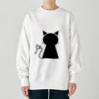 無水屋の鍵穴っぽい猫 (黒猫) Heavyweight Crew Neck Sweatshirt