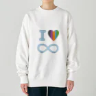 Yurika's shopのI love ∞ Heavyweight Crew Neck Sweatshirt