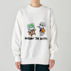 K O （けい・おー）のグッズの呪物のモーちゃん、お友達の絵を描くの巻 Heavyweight Crew Neck Sweatshirt