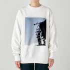 シアン猫の植物図鑑の三日月とグリーンネックレス Heavyweight Crew Neck Sweatshirt