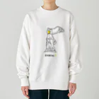 ビールとアート TM-3 Designの彫刻 × BEER（サモトラケのニケ）黒線画 Heavyweight Crew Neck Sweatshirt