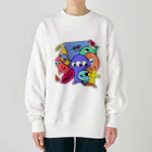 おはる屋さんのカラフルなおばけ達 Heavyweight Crew Neck Sweatshirt