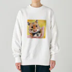 みるきち【ペットイラストアーティスト】の手乗りハムスター① Heavyweight Crew Neck Sweatshirt