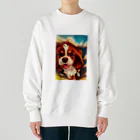 AIアート&ルビィ店@INFPのかわいいキャバリアちゃん Heavyweight Crew Neck Sweatshirt