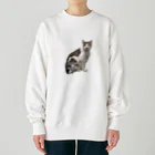 nekousagi*∩..∩のトラミ兄ちゃん自画像？ピンク【nekousagi*∩..∩ロゴ入り】 Heavyweight Crew Neck Sweatshirt