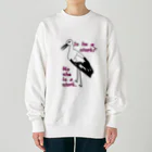 阪本。のコウノトリ（ピンク文字） Heavyweight Crew Neck Sweatshirt