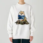 犬グッズの店しえるぶるーのマフラー犬　ポメラニアン Heavyweight Crew Neck Sweatshirt