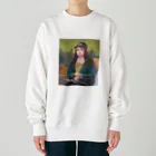 えりチャンの酔いチャンの焚き火する名画のあのヒト Heavyweight Crew Neck Sweatshirt