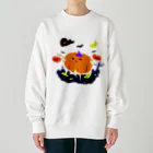 猫舌と肉球のかぼちゃの提灯をもつかぼちゃ Heavyweight Crew Neck Sweatshirt