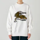 かおちぃちゃんねるのレオパグッズ(暗めの下地に対応) Heavyweight Crew Neck Sweatshirt