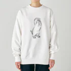 カワウソとフルーツのシンプルカワウソ（黒） Heavyweight Crew Neck Sweatshirt