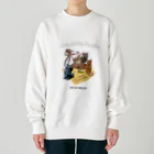 猫のイラスト屋さんのChahideyasuc　hareame Heavyweight Crew Neck Sweatshirt