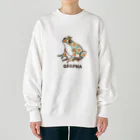 香庭くゆるのグラフロ/レトロ花/カエル Heavyweight Crew Neck Sweatshirt