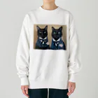 工房照在の黒猫兄弟 ななとはち Heavyweight Crew Neck Sweatshirt